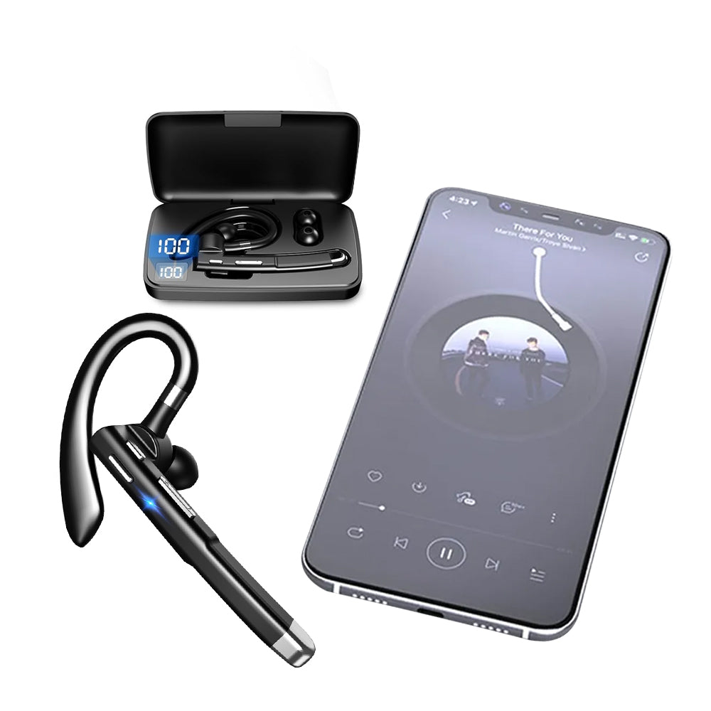 Wireless Single Ear Bluetooth Headset with Charging Case
