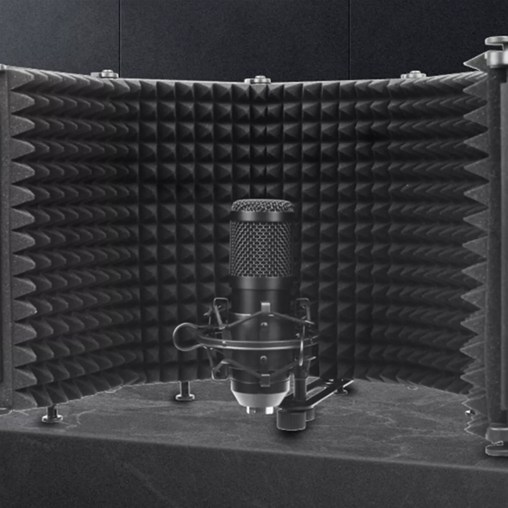 5 Panel Microphone Isolation Shield Vocal Booth Recording Sound Absorbing Foams