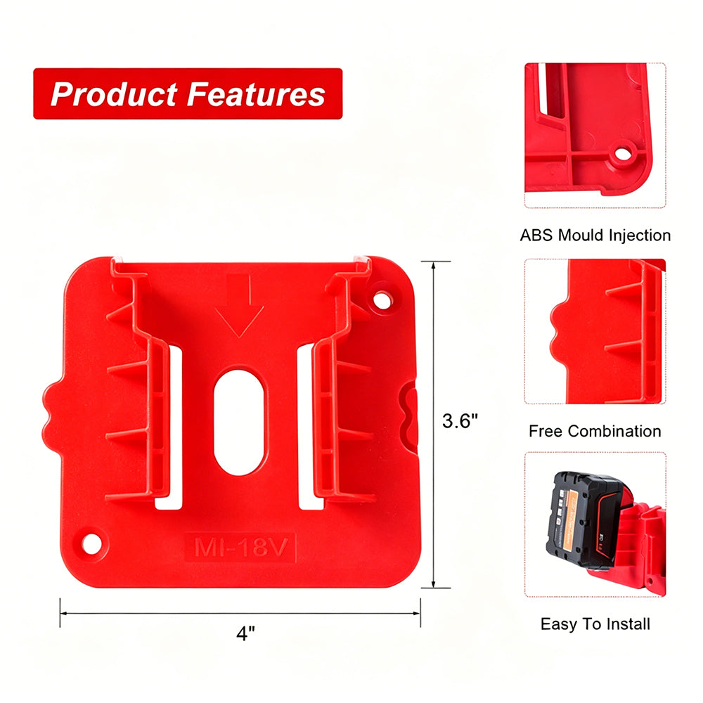 5Pcs M18 Battery Holder Tool Holder for Milwaukee Power 18V Drill Rack