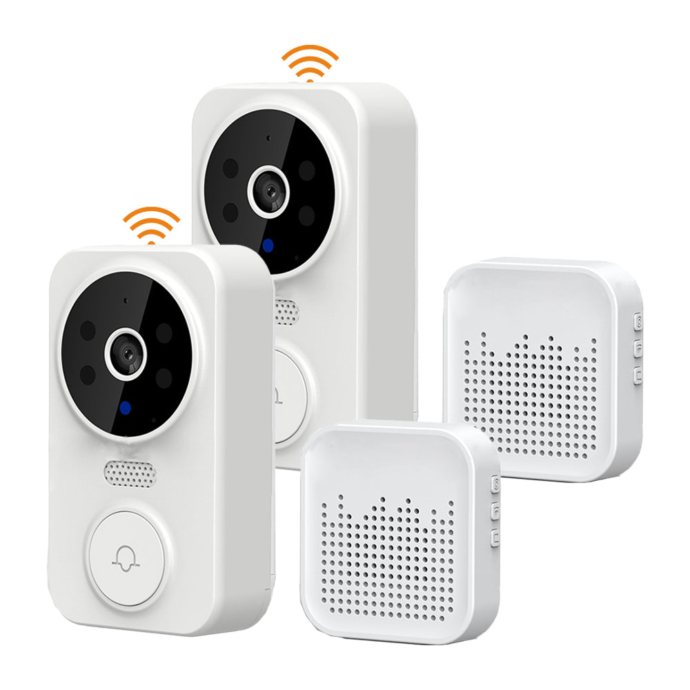 2Pcs Wireless Smart Video Doorbell Infrared Night 2 Way Voice Doorbell