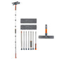 2 in 1 Window Squeegee Window Cleaner Kit with 2 Microfiber Cloths-7-Section Pole