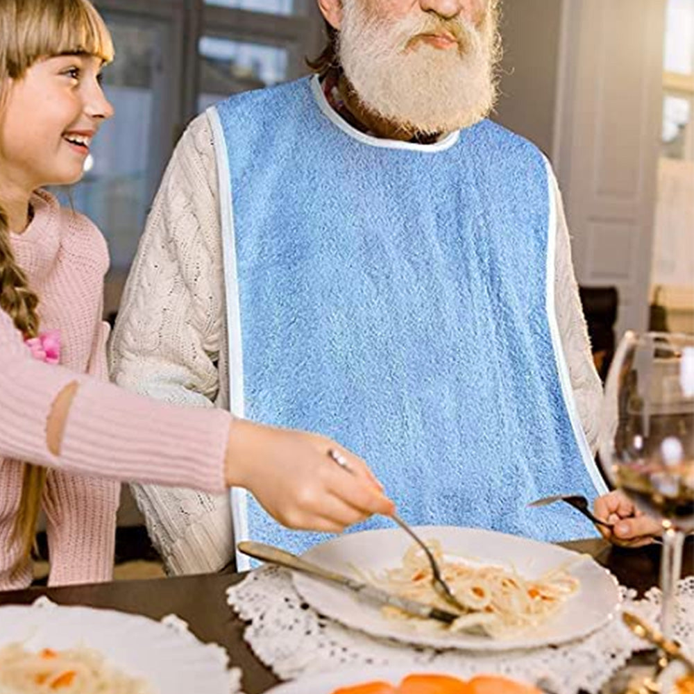 Adjustable Adult Bibs for Women Men Microfiber Bibs for Adults Senior Citizens