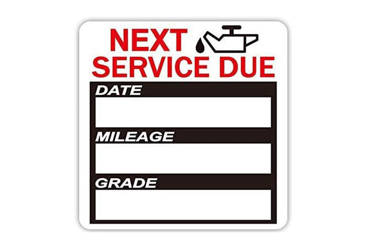 2" Oil Change Reminder Stickers 120 Stickers Static Car Maintenance Labels