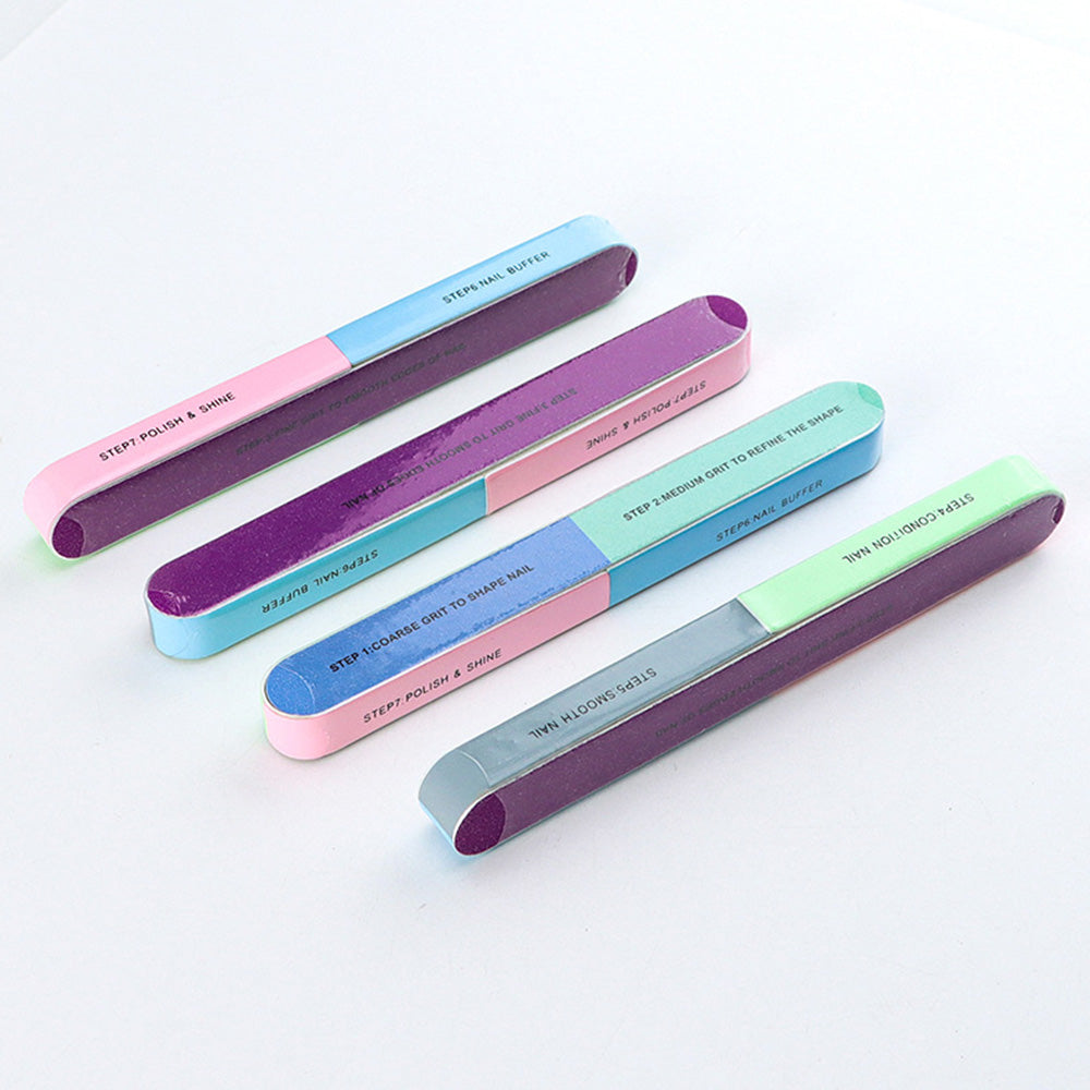 5 Pack 7 Way Multi Function Nail Buffer for Polishing Nail Buffing Tool for Home or Salon