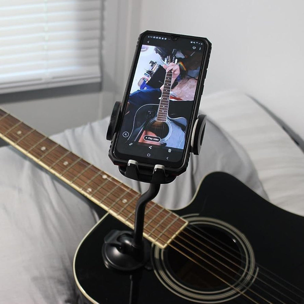Guitar Phone Holder No Drill Guitar Mobile Phone Bracket With Rotatable Arm