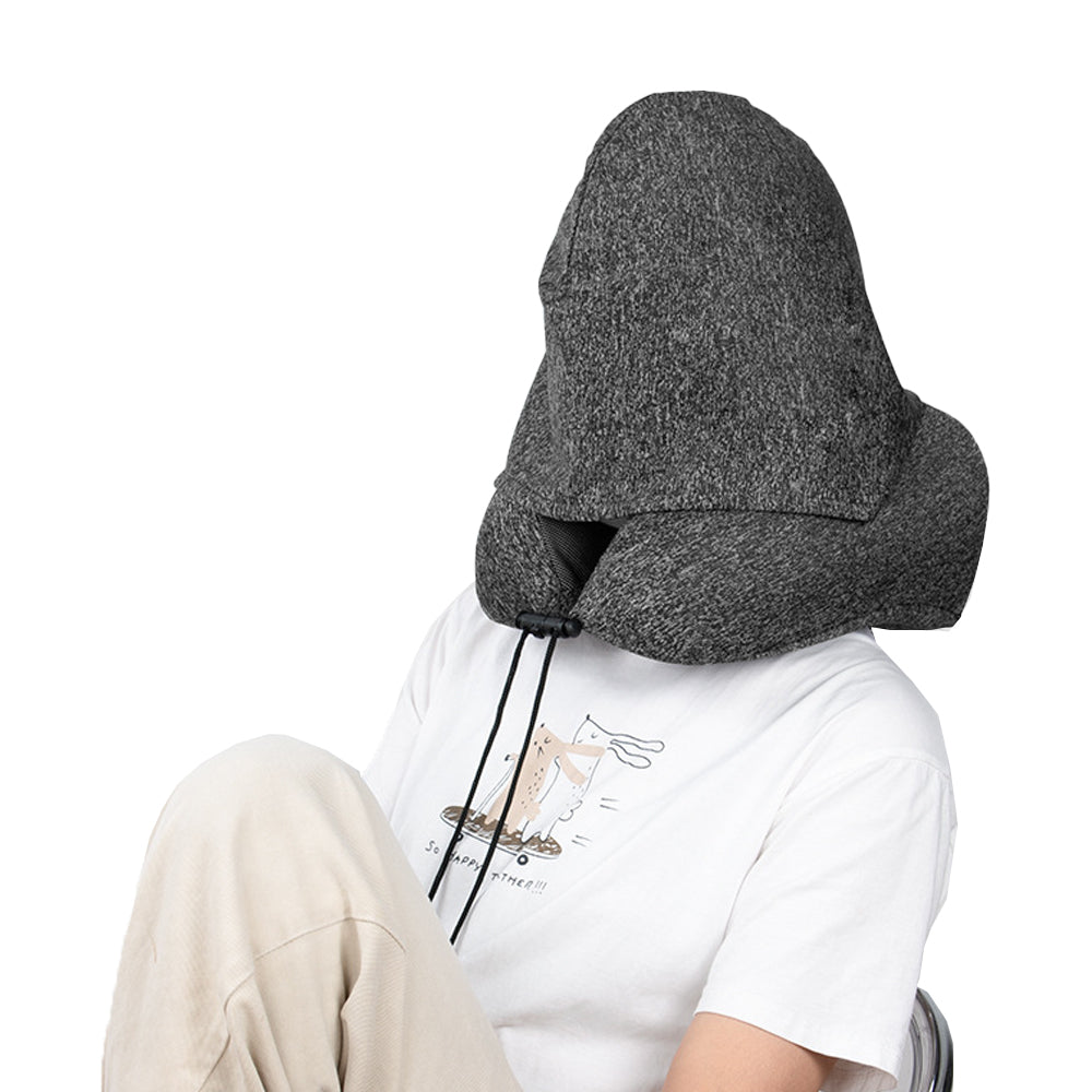 Hooded U Shaped Removable Travel Neck Pillow