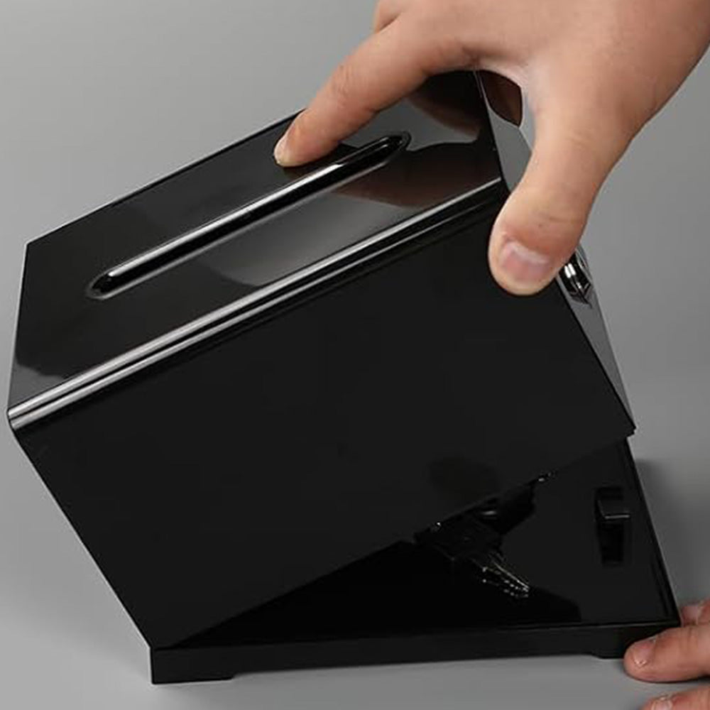 Lockable Suggestion Box with Keys Desktop Collection Box for Voting Donations Suggestions