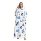 Extra Long Hoodie Wearable Blanket With Big Pocket for Adults