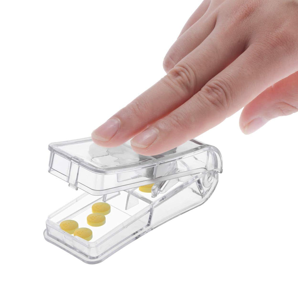 3Pcs Portable Pill Cutter Tablet Vitamin Splitter Divider Grinder Travel Medicine Storage Box