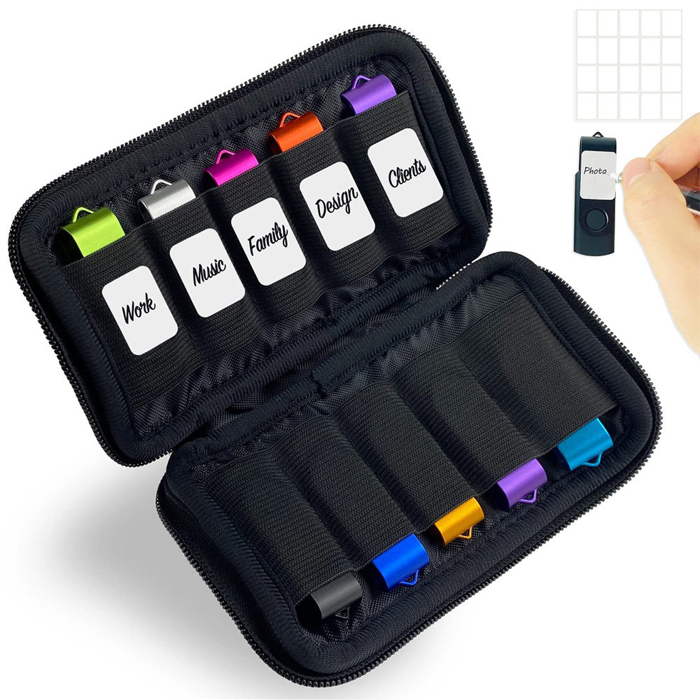 2Pcs USB Flash Drive Storage Case USB Holder Organizer Pouch USB Case
