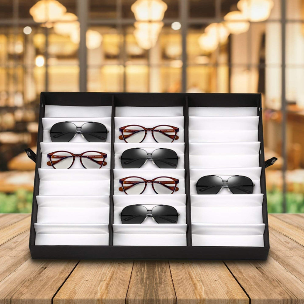 18 Grid Eye Glasses Case Eyewear Sunglasses Display Storage Box Eyewear Stand Display Case