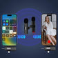 3 in1 Dual Wireless Microphone Lavalier Microphone for Android iPhone Camera Vlog Live
