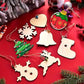 100Pcs Wooden Christmas Tree Decorations Assorted Blank Shapes for Painting