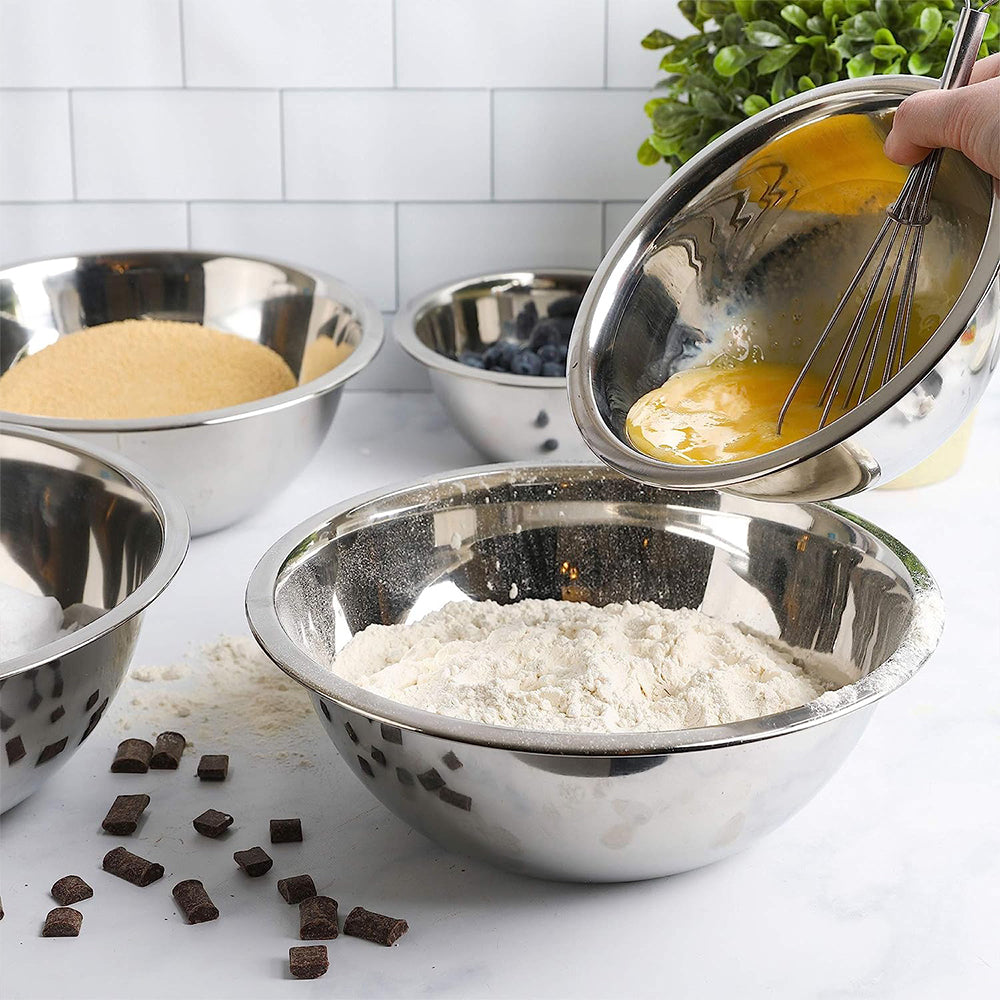 5Pcs Stainless Steel Polished Round Bowl Set