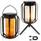 Solar Lantern with Tripod Flickering Flame Solar Outdoor Lights 4 Lighting Modes