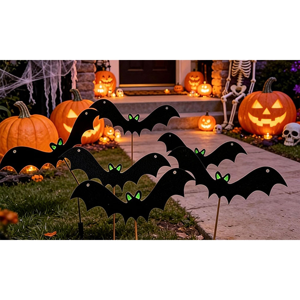6PCS Halloween Bat Garden Stakes