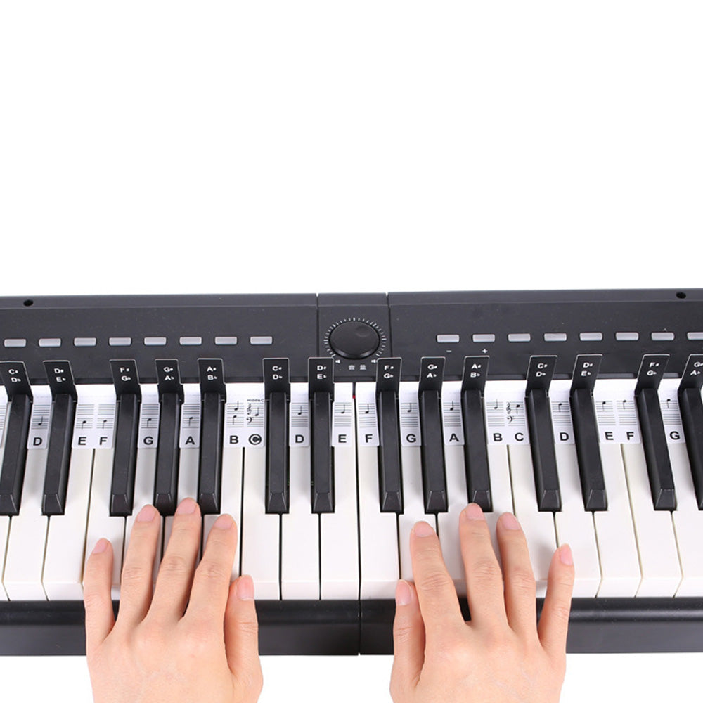 Reusable 88 Key Piano Note Guide Strip with Staff and Note Names