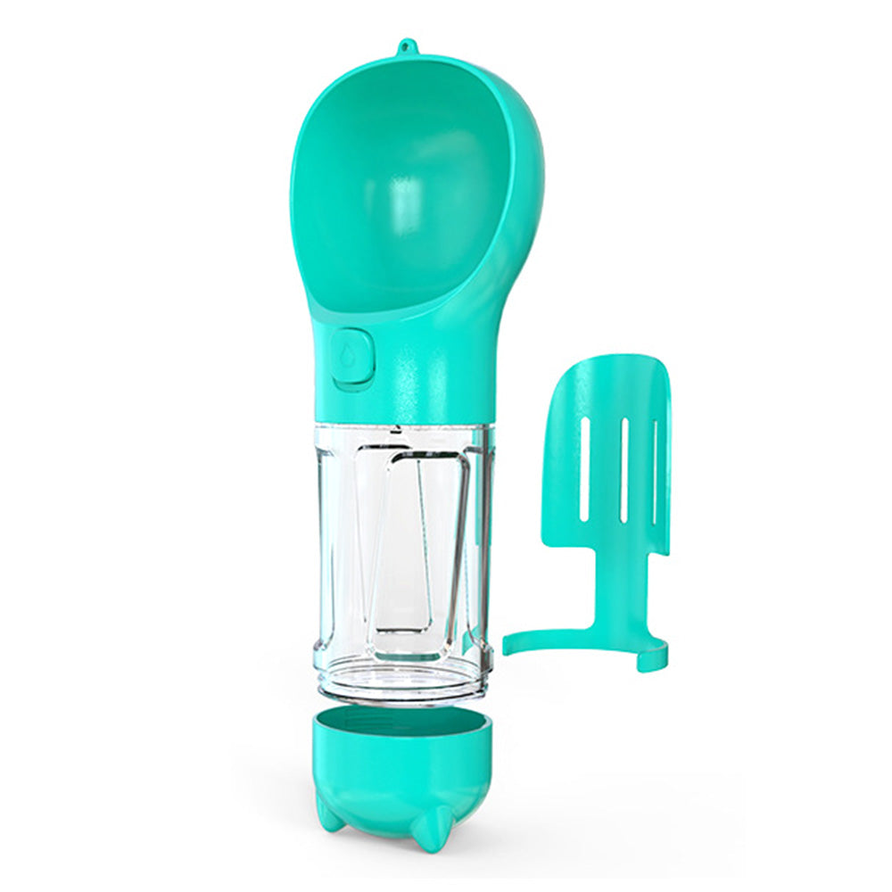 4 in 1 Pet Feeder Dog Cat Puppy Water Bottle Cup with Poop Bag Holder for Yorkie