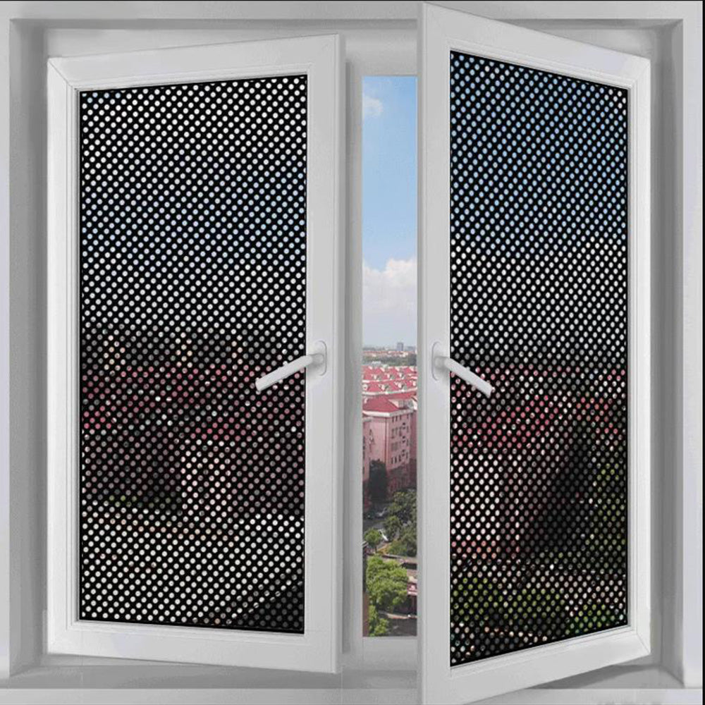 Black One Way Vision Perforated Tint Car Window Graphics Privacy Film