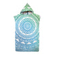 74*110cm Hooded Poncho Bathrobe Mandala Changing Robe Towel Beach Bath Quick Dry