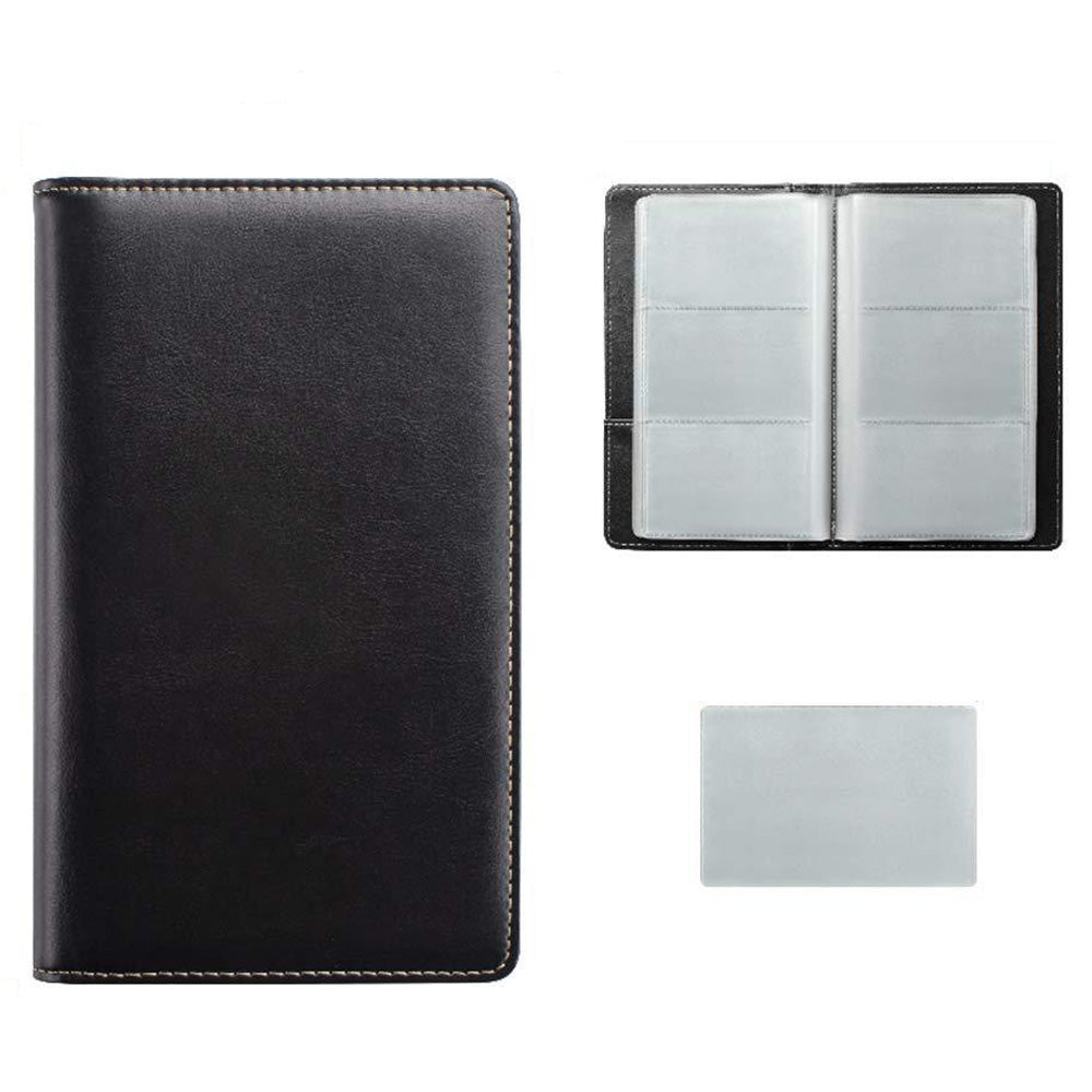 Portable Leather Business Card Holder Album 120-Slot Capacity