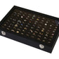 100 Slots Jewelry Ring Display Organizer Box with Glass Lid Earring Storage Tray