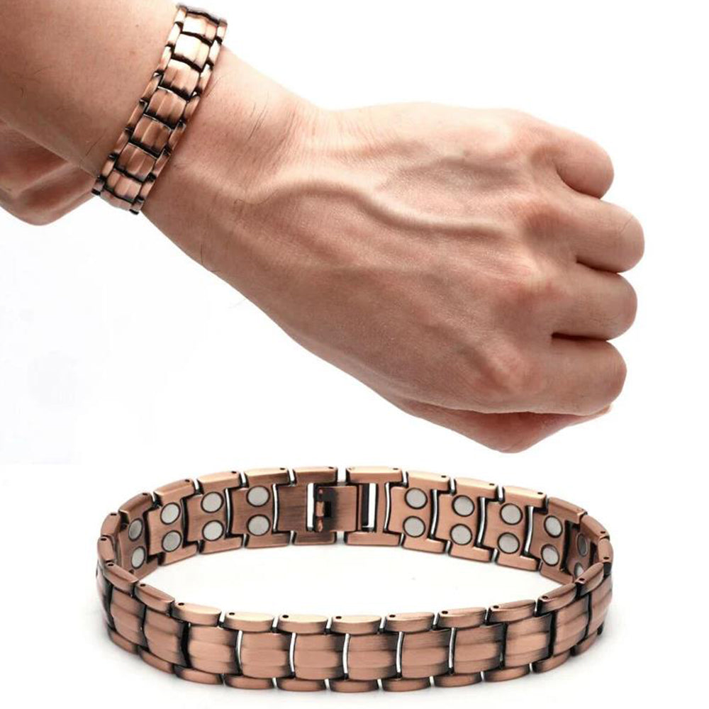 Pure Copper Bracelet with Double-Row Strong Adsorbable Iron