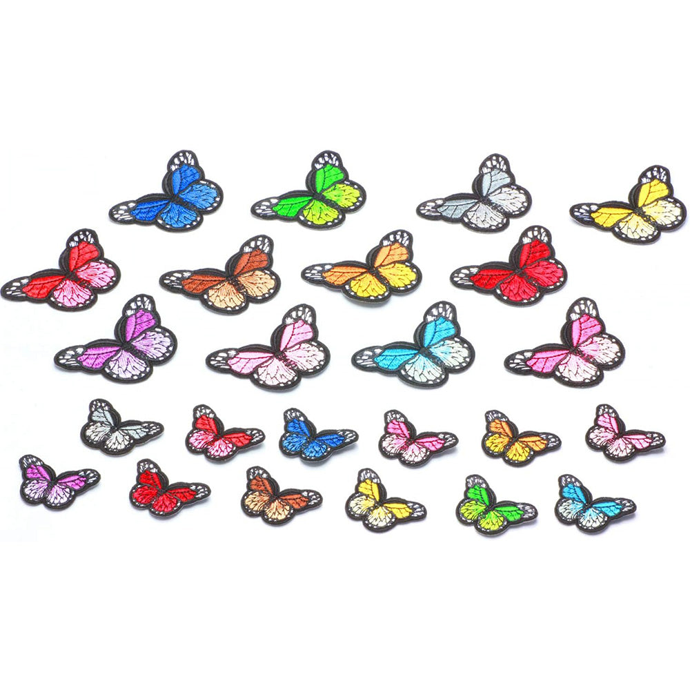 Butterfly Embroidery Patches Iron on Sew on Colorful Butterfly Patches for Clothes Bags Hats