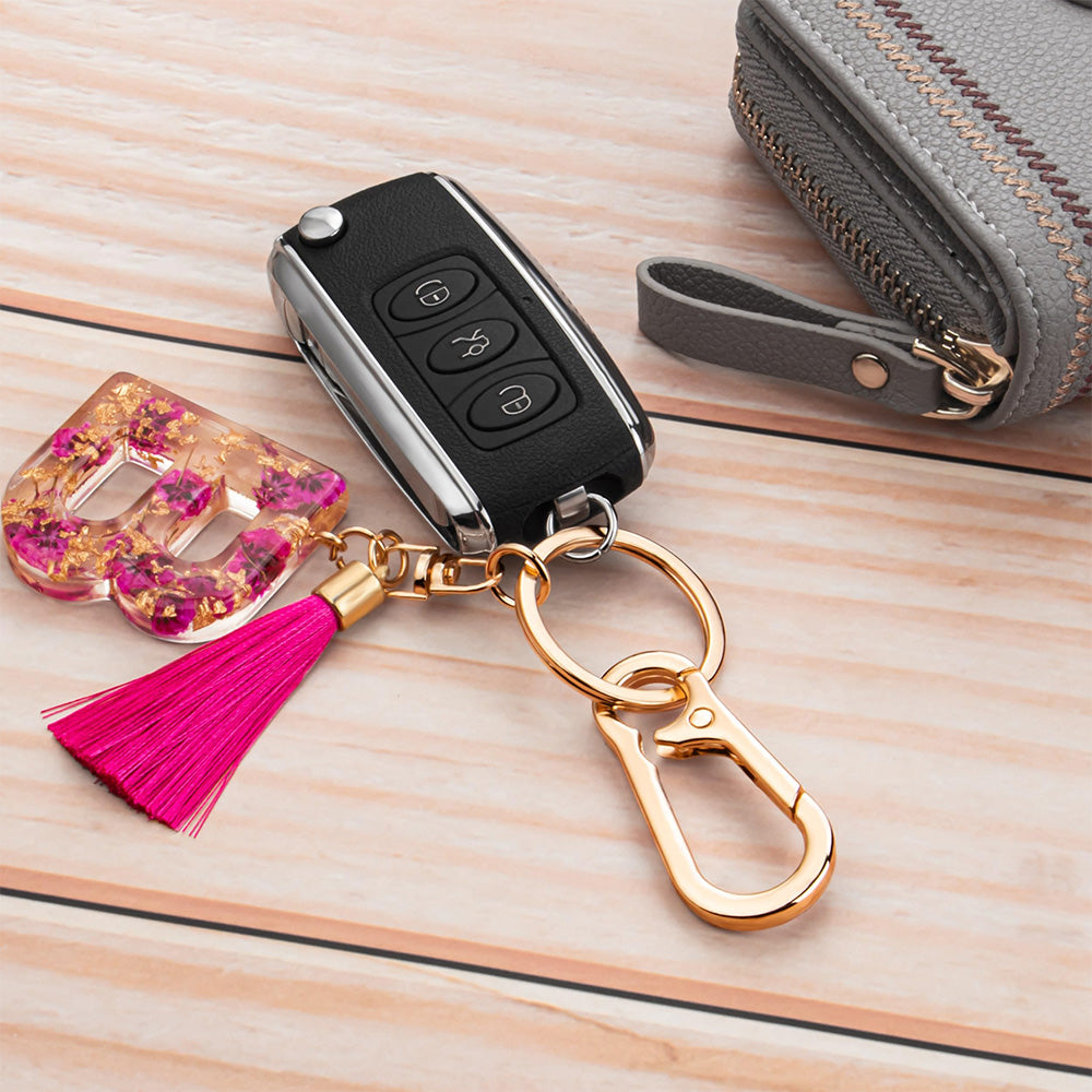 4 Pcs Metal Keychain Key Ring Clip Holder for Home Car Keys and Bags
