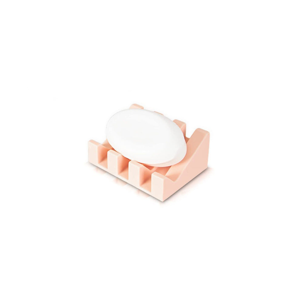 2Pcs Silicone Soap Dish Holder Set Non-Slip Draining Soap Box
