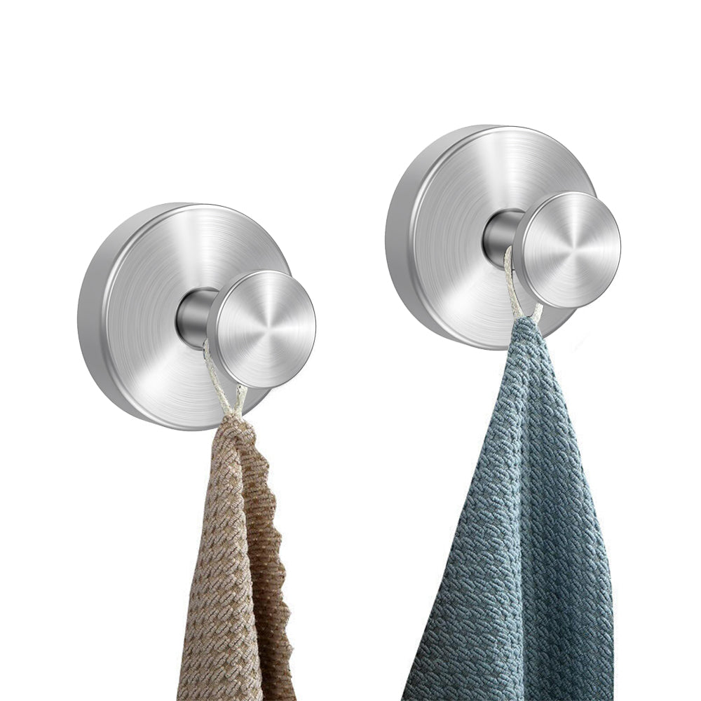 2Pcs Strong Vacuum Suction Cup Hook Shower Towel Holder Hooks