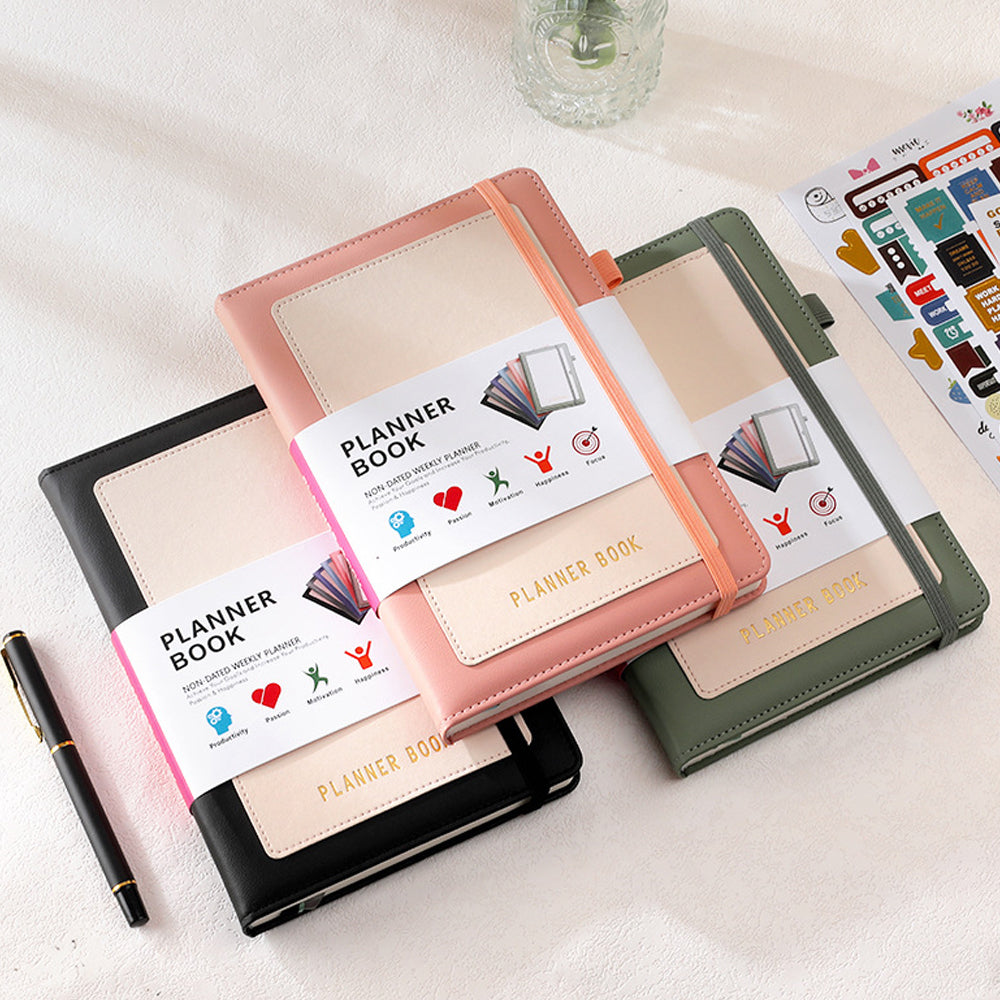 2024 Weekly Monthly A5 Planner with Tabs and Inner Pocket