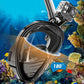 Full Face Snorkel Mask – 180 Degree Panoramic View Anti-Fog & Leak Proof-Black
