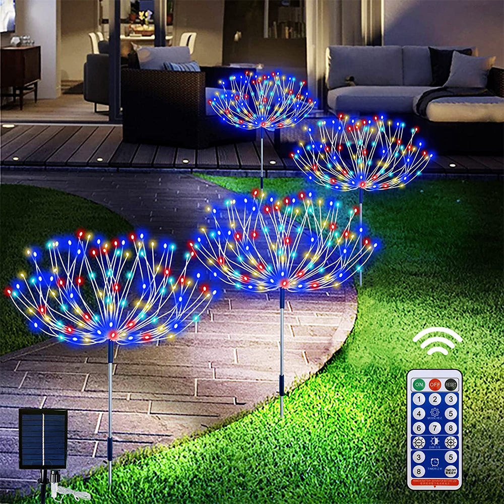 4-In-1 LED Solar Firework Garden Lights Outdoor Path Lawn Decor Lamp