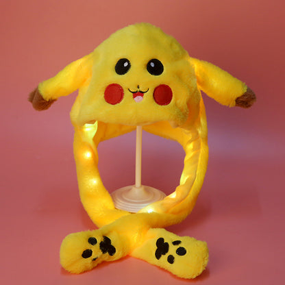 Pokemon/Stitch Inspired Moving Ears Plush Beanie With LED Lights