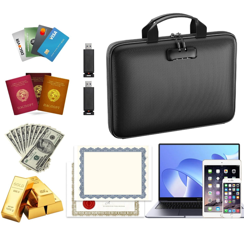 Hard Case File Organiser with Lock and Multi Pocket Accordion File Folder