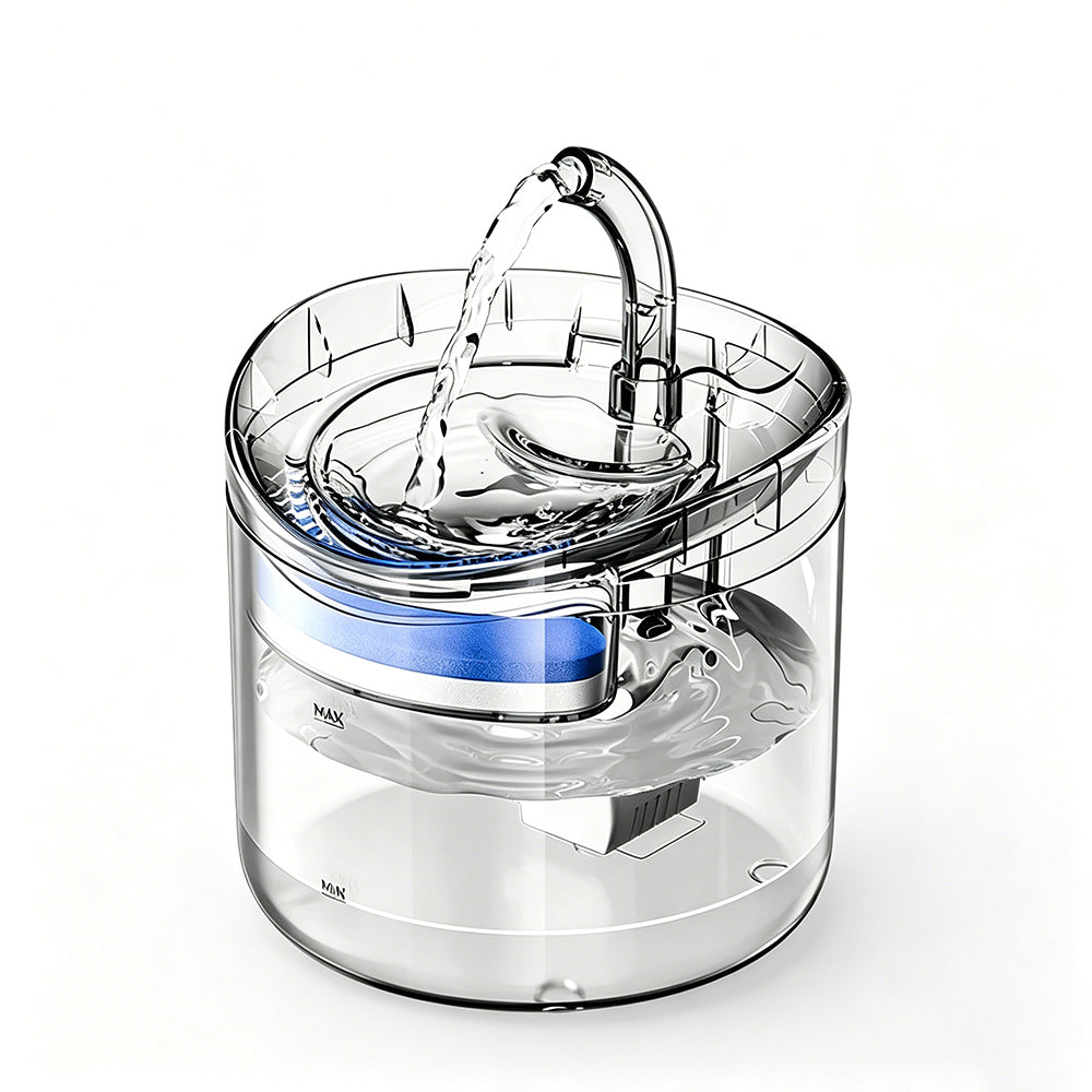 Cat Water Fountain 2L Transparent Pet Drinking Fountain