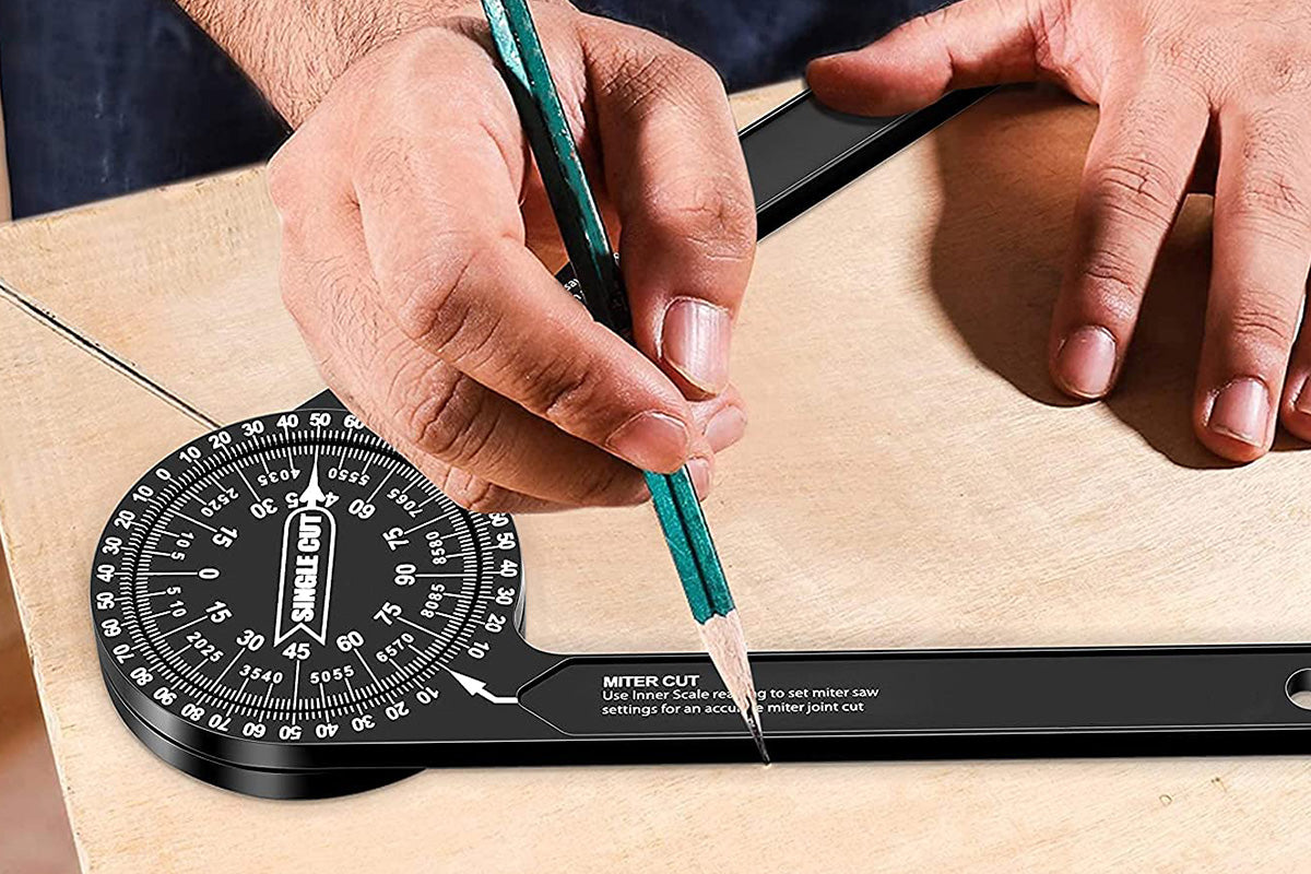 7.28 Inch Aluminum Miter Saw Protractor Angle Finder with Precision Laser Scale