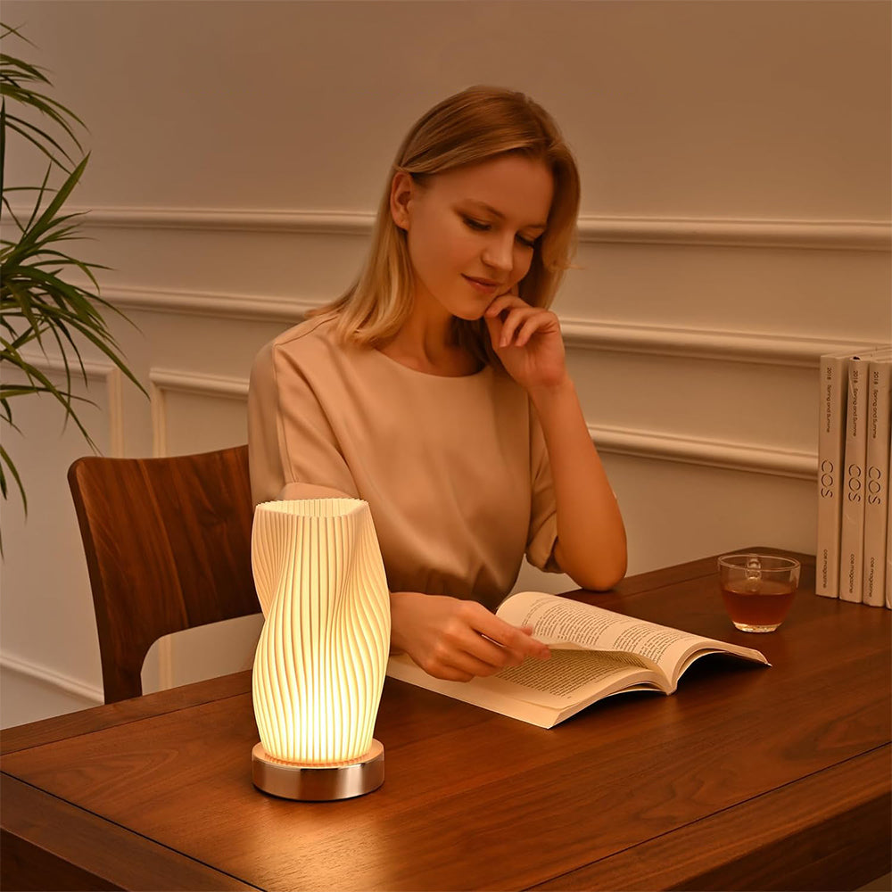 Bedside Lamp with Metal Base for Bedroom