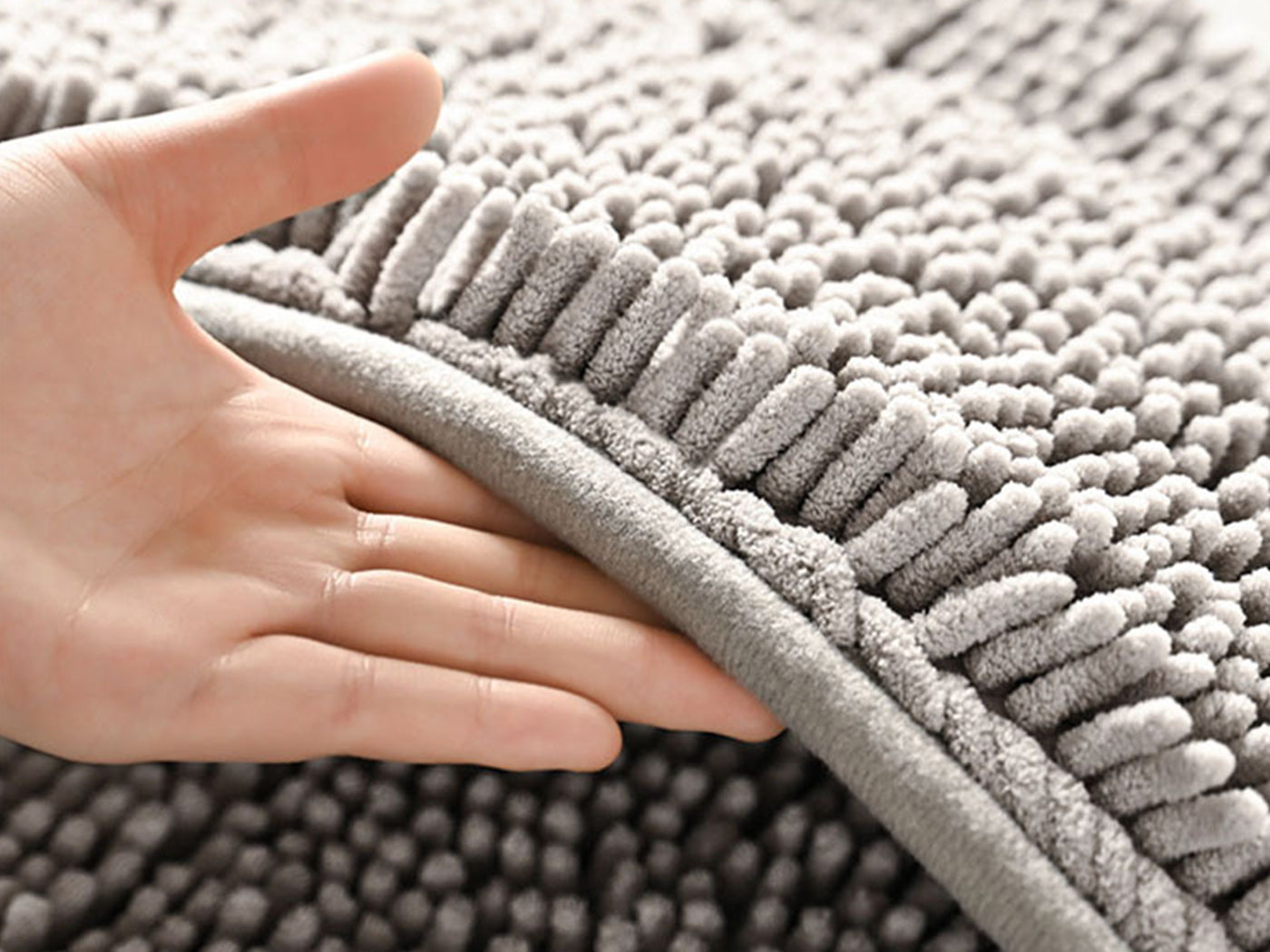 Two Layers Bath Mat 40x60cm Thick Soft Absorbent Chenille Bath Rug Mat