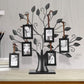 Family Tree Picture Frame Stand with 6 Hanging Picture Frames in Black