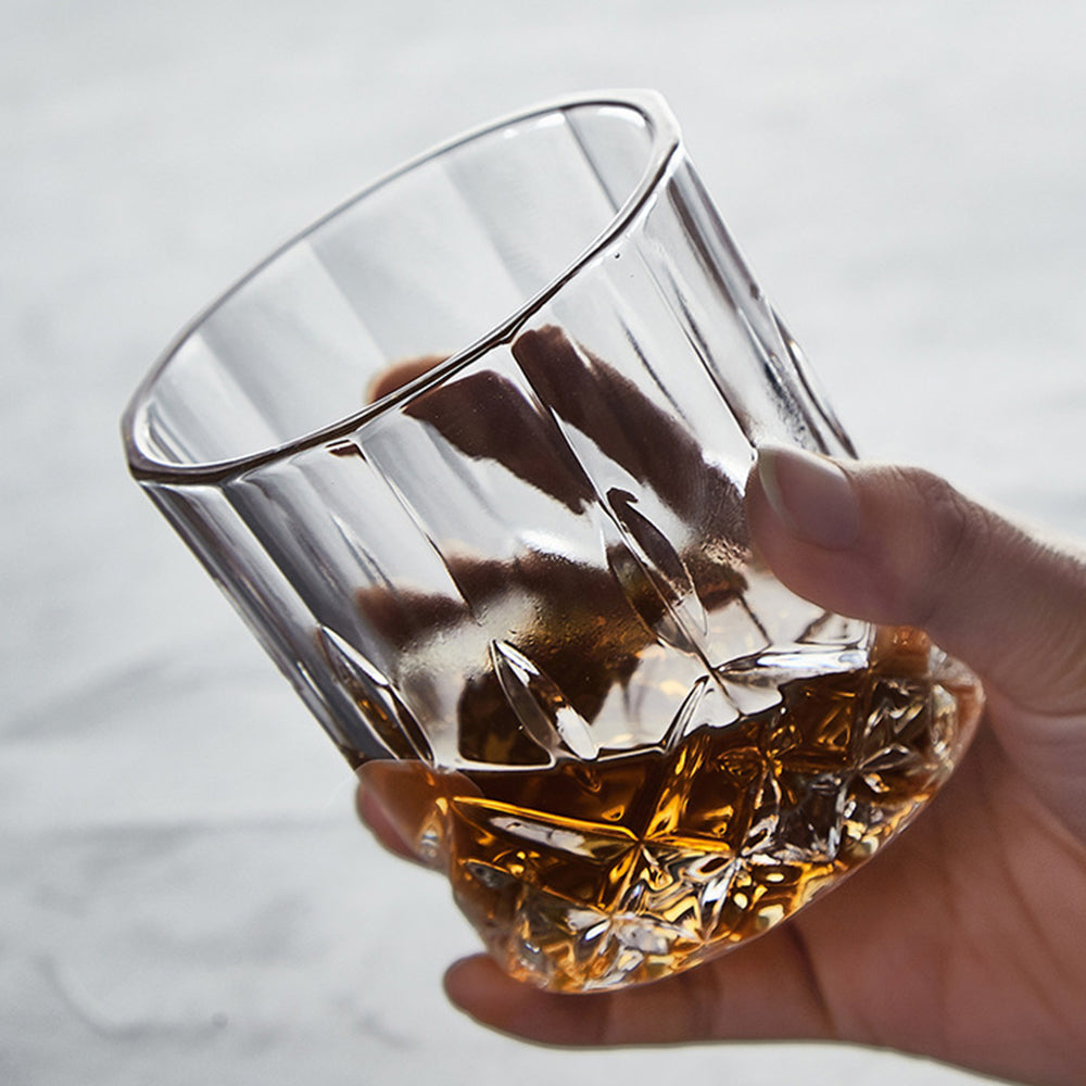 6 Piece 300ml Thick Clear Glass Whiskey Tumbler Set