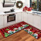 2Pcs Christmas Kitchen Door Mat Anti-Oil Floor Rug Non-Slip Mat for Bathroom Home