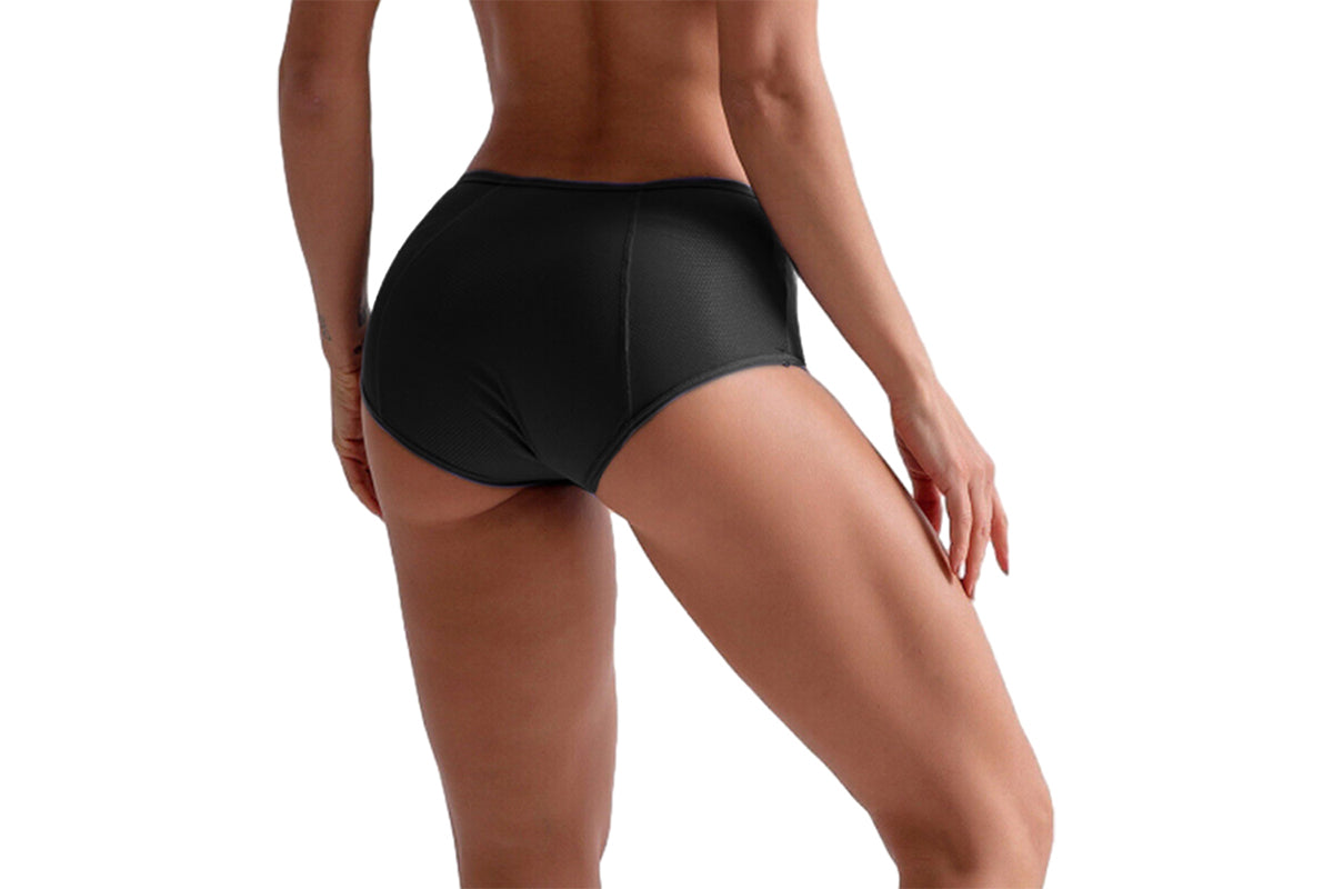 3Pcs Women Menstrual Period Underpants Nylon Panties Leakproof Briefs-Black