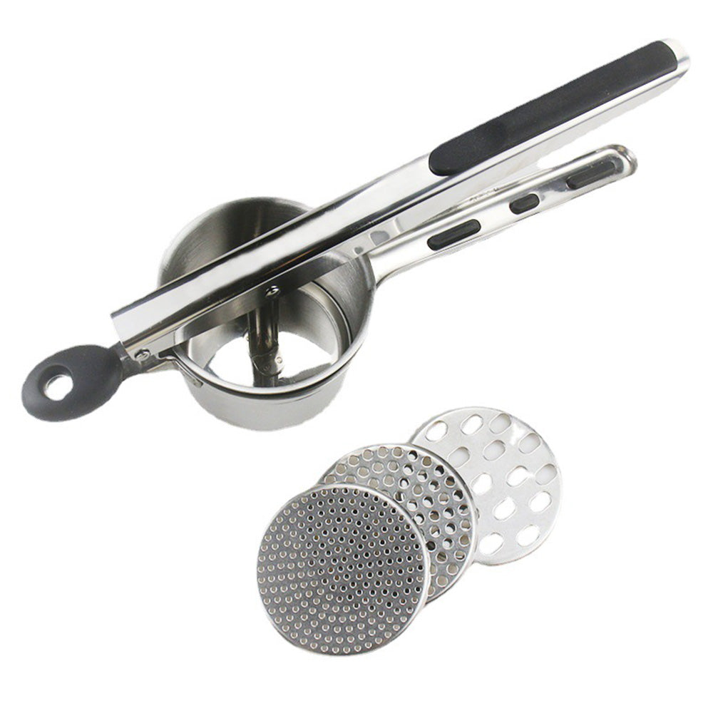 3-in-1 Stainless Steel Potato Ricer & Masher with 3 Interchangeable Discs