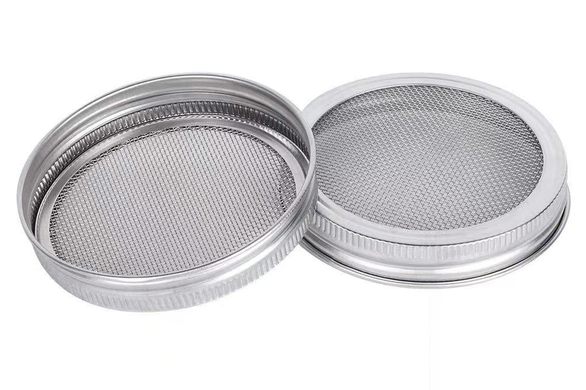 Stainless Steel Sprouting Lid with Mesh Filter for 32 oz Wide Mouth Mason Jars