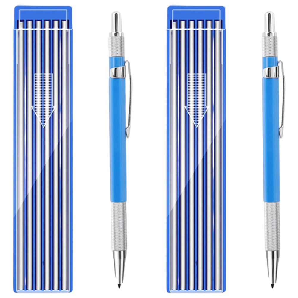 2Pcs 2mm 2B Lead Holder Pen Automatic Mechanical Drafting Drawing Pencil Art Tool with 24 Refills