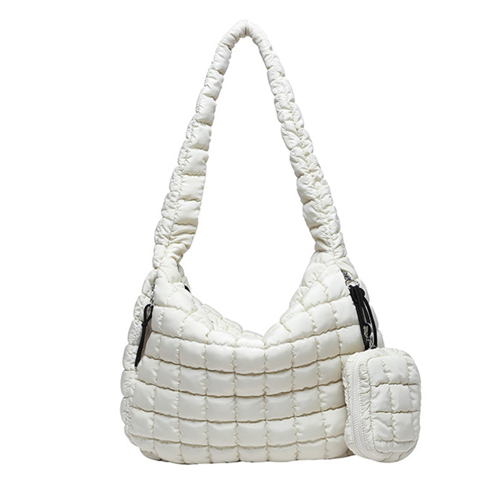 Puffer Tote Bag Quilted Puffy Crossbody Carryall Handbag
