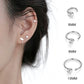 Half Hoop Earrings for Women Lightweight Sterling Silver Stud Earrings for Party Daily Life