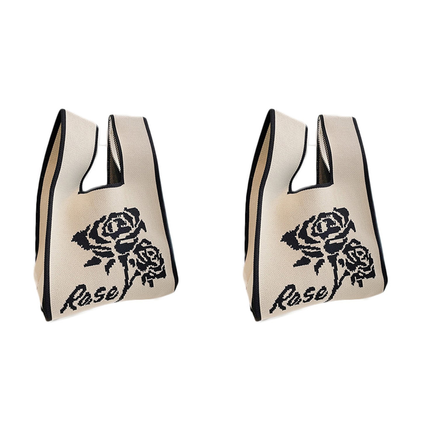 2Pcs Cute Knitted Wrist Bag-Beige